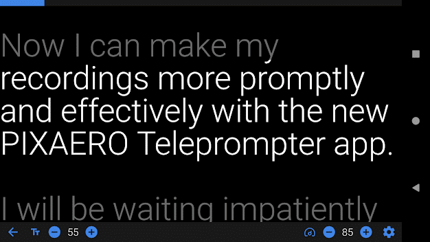 صورة لـ أفضل تطبيقات المُلقِّن لأجهزة Android | Android-teleprompter-app-Pixaero-Teleprompter-DzTechs