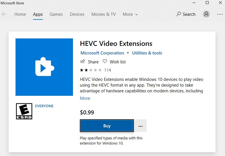 صورة لـ كيفة تشغيل فيديو H.265 مع مشغل الوسائط المفضل لديك | Buy-HEVC-Extension-Photos-App-DzTechs