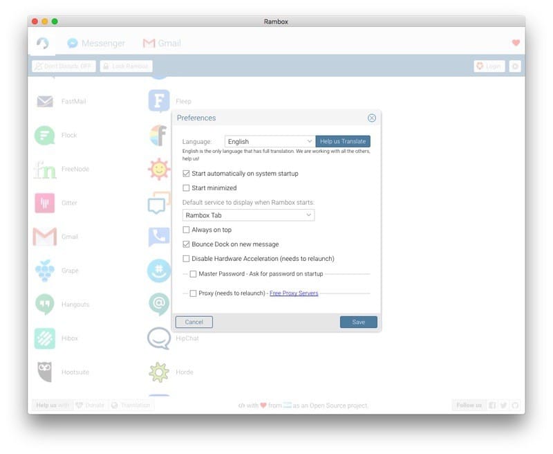 صورة لـ أفضل تطبيقات المراسلة الكل في واحد: مُقارنة – أي تطبيق عليك استخدامه؟ | Rambox-2-DzTechs