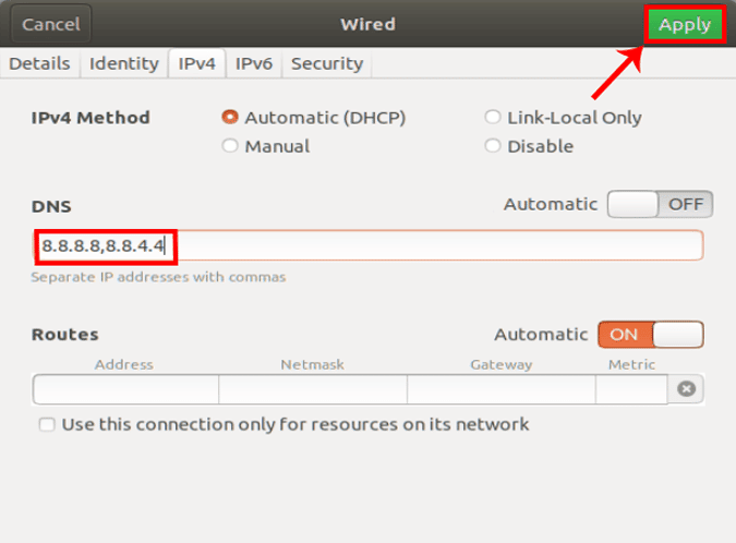 صورة لـ كيفية تغيير خادم DNS. دليل عميق لجميع المنصات | Static_DNS_Ubuntu_GUI-DzTechs