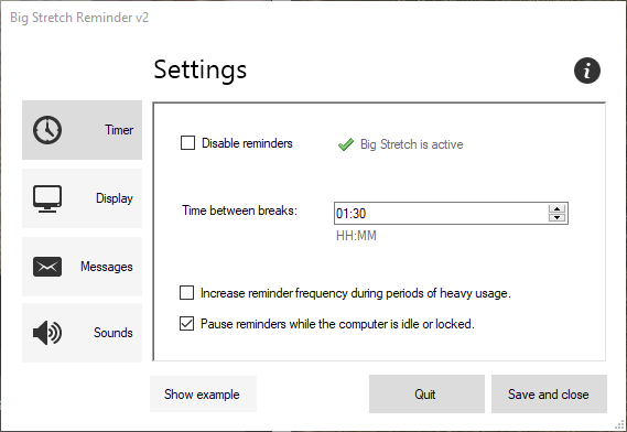 صورة لـ 4 تطبيقات لتذكيرك بأخذ استراحة من عملك لتمديد جسمك وإرخاء عينيك لـ Windows | Stretch-reminder-apps-Big-Stretch-Reminder-DzTechs