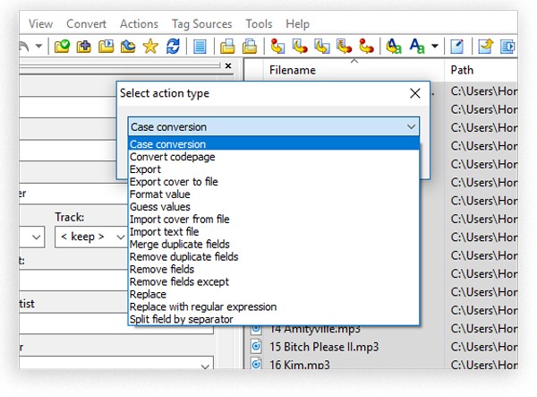 صورة لـ أفضل تطبيقات تعديل العلامات الوصفية للملفات الصوتية MP3 لمختلف المنصات | actions-mp3tag-DzTechs