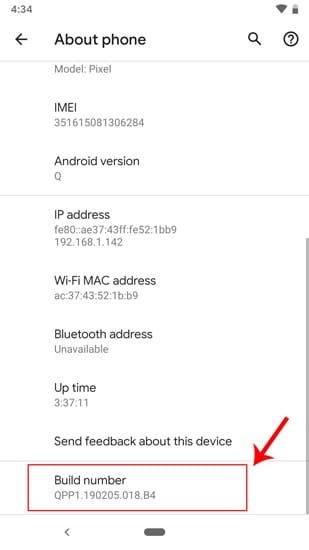 صورة لـ كيفية تغيير نمط الخط وشكل الأيقونات في Android 10 | build_number_tap_on_5-DzTechs