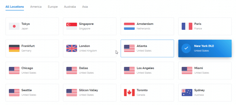 صورة لـ كيفية إعداد خادم VPN الخاص بك في السحاب لتشفير اتصالك | create-vpn-server-02-select-region-768x342-DzTechs