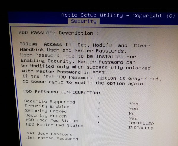 صورة لـ كيفية حماية الأقراص الصلبة الخاصة بك بكلمة سر من BIOS / UEFI | disk-lock-user-master-password-DzTechs