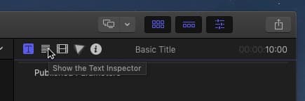صورة لـ كيفية إضافة نص إلى فيديو باستخدام Final Cut Pro | final-cut-pro-add-text-title-video-text-inspector-icon-DzTechs