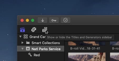 صورة لـ كيفية إضافة نص إلى فيديو باستخدام Final Cut Pro | final-cut-pro-add-text-title-video-titles-generator-sidebar-DzTechs