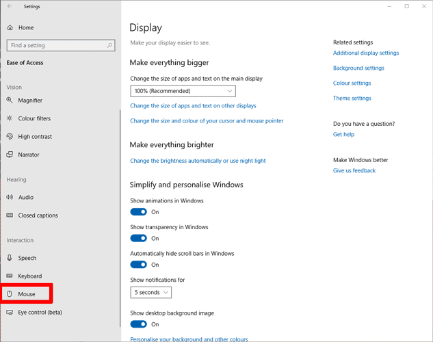 صورة لـ كيفية التحكم في الماوس الخاص بك باستخدام لوحة المفاتيح في Windows 10 | how-to-use-mouse-with-keyboard-windows-10-ease-of-access1-DzTechs