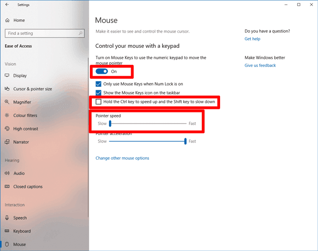 صورة لـ كيفية التحكم في الماوس الخاص بك باستخدام لوحة المفاتيح في Windows 10 | how-to-use-mouse-with-keyboard-windows-10-mouse-control-DzTechs