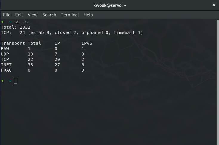 صورة لـ كيفية استخدام الأمر ss لمراقبة اتصالات الشبكة في نظام Linux | how-to-use-ss-command-summary-DzTechs