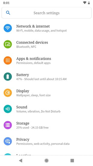 صورة لـ كيفية تغيير نمط الخط وشكل الأيقونات في Android 10 | sans_serif_settings-DzTechs