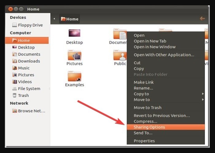 صورة لـ كيفية نقل الملفات بين نظامي Linux و Windows عبر الشبكة المحلية | transfer-files-linux-windows-via-lan-sharing-options-DzTechs