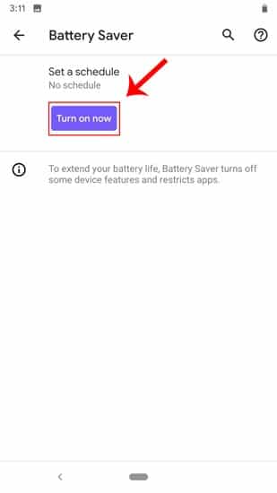 صورة لـ كيفية تمكين الوضع المظلم في نظام Android 10 | turn_on_battery_saver-DzTechs