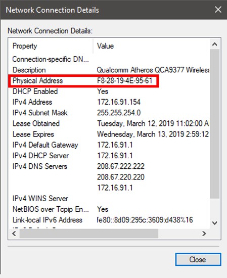 صورة لـ ما هو عنوان MAC وكيفية العثور عليه وهل يمكن تغييره على مختلف المنصات | windows_mac_address_gui-DzTechs