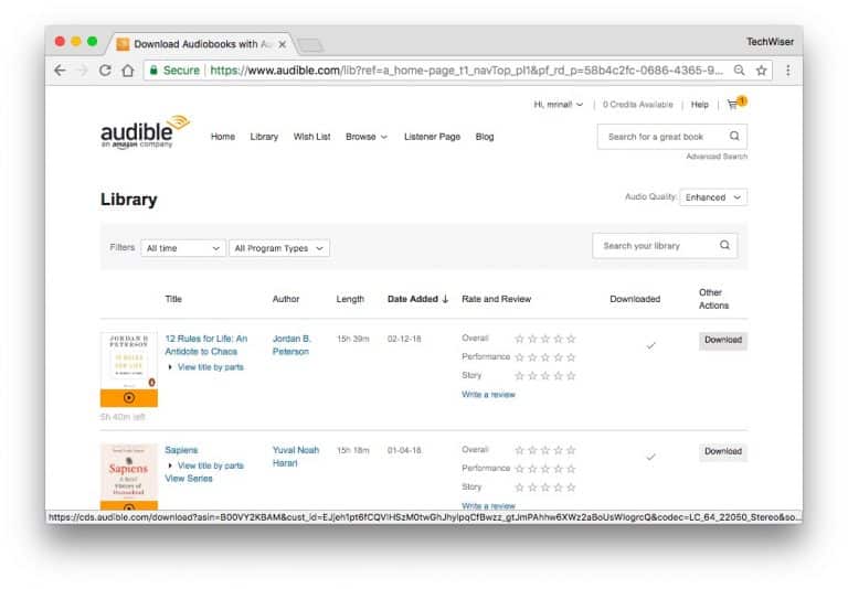 صورة لـ كيفية الاستماع إلى Audible على نظام MacOS (3 طرق) | Screen-Shot-2018-08-11-at-1.30.35-PM-768x534-DzTechs