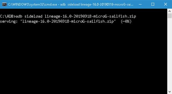صورة لـ كيفية إزالة جميع تطبيقات Google تماما من نظام Android | adb_sideload_cmd-DzTechs