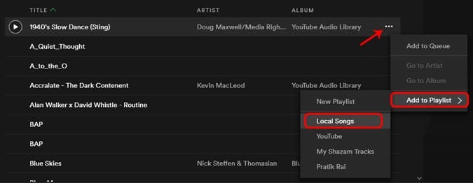 صورة لـ كيفية مزامنة الملفات المحلية من Spotify لسطح المكتب إلى أي جهاز | add_local_songs_to_playlist-DzTechs