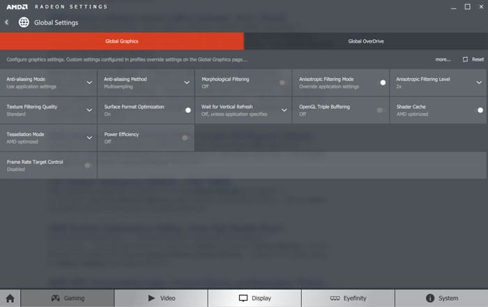 صورة لـ إعدادات AMD Radeon – ماذا تعني جميعها؟ | amd-graphics-settings-global-graphics-screen-DzTechs
