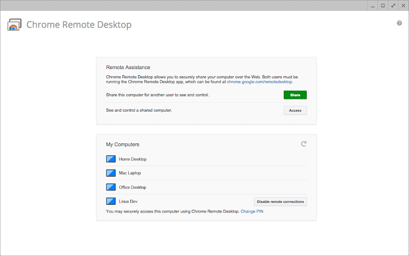 صورة لـ أفضل تطبيقات الوصول عن بُعد المجانية للشركات الصغيرة | free-remote-desktop-software-08-chrome-remote-desktop-DzTechs