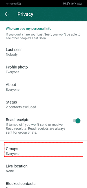 صورة لـ كيفية منع المُستخدمين من إضافتك إلى مجموعات WhatsApp | groups-DzTechs
