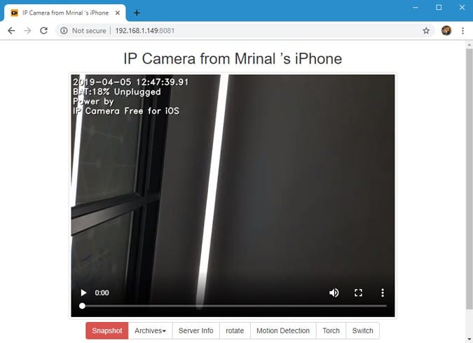 صورة لـ تطبيقات لاستخدام كاميرا الهاتف ككاميرا ويب لنظام Windows و MacOS | ip_webcam_lite_browser-DzTechs