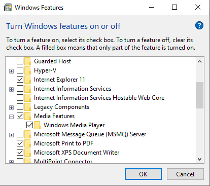 صورة لـ تنزيل وتنشيط Windows Media Player 12 على نظام Windows 10 | windows-media-turn-on-features-DzTechs