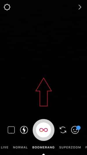 صورة لـ كيفية نشر الصور المباشرة كقصة على Instagram من iPhone | 1-swipe-up-in-boomerang-min-DzTechs