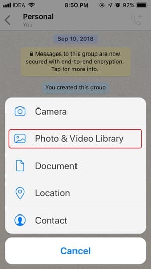 صورة لـ كيفية نشر الصور المباشرة كقصة على Instagram من iPhone | 2-add-photo-whatsapp-min-DzTechs