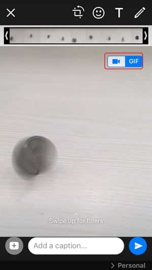 صورة لـ كيفية نشر الصور المباشرة كقصة على Instagram من iPhone | 2-gif-button-min-DzTechs