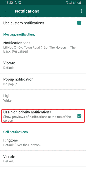 صورة لـ كيفية تخصيص نغمة الإشعارات لكل جهة اتصال على WhatsApp | High-priority-notification-DzTechs