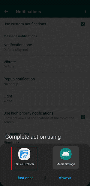 صورة لـ كيفية تخصيص نغمة الإشعارات لكل جهة اتصال على WhatsApp | choose-files-from-file-manager-DzTechs