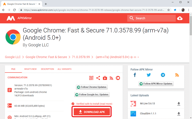 صورة لـ كيفية تثبيت متصفح Chrome على Android TV | download-chrome-apk-computer-DzTechs
