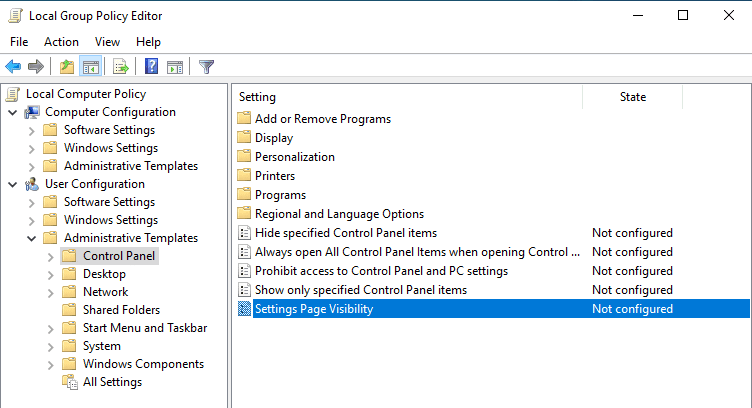 صورة لـ كيفية إخفاء صفحات محددة في تطبيق الإعدادات في Windows 10 | hide-settings-page-10-open-policy-DzTechs