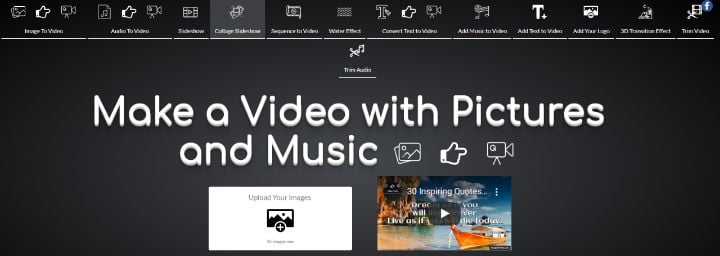صورة لـ كيفية تحويل الصور إلى فيديو بسهولة لنشرها على مواقع التواصل الاجتماعي | imagetovideo-webpage-screenshot-DzTechs