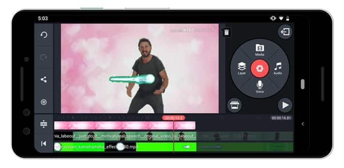 صورة لـ أفضل تطبيقات الشاشة الخضراء لنظام Android و iPhone و iPad | kinemaster-green-screen-min-DzTechs