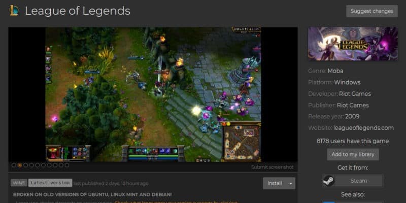 صورة لـ كيفية تثبيت League of Legends على نظام Linux | lutris-lol-page-DzTechs
