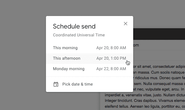 صورة لـ كيفية جدولة رسائل البريد الإلكتروني في Gmail | schedule-email-gmail-select-time-DzTechs