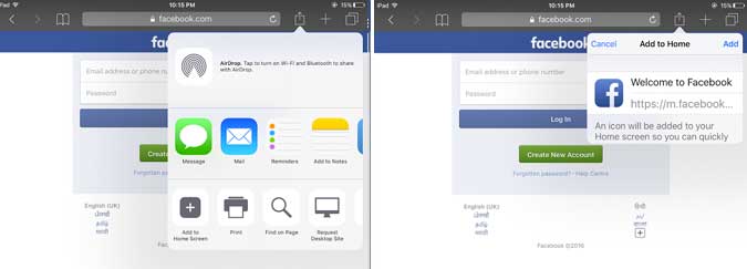 صورة لـ أفضل التطبيقات البديلة لتطبيق Facebook لأجهزة iPhone و iPad | FB-Safari-bookmark-min-DzTechs