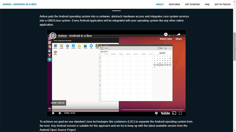 صورة لـ 4 من أفضل محاكيات Android لنظام التشغيل Linux | Linux-Android-Emulation-Anbox-Website-Splash-min-DzTechs