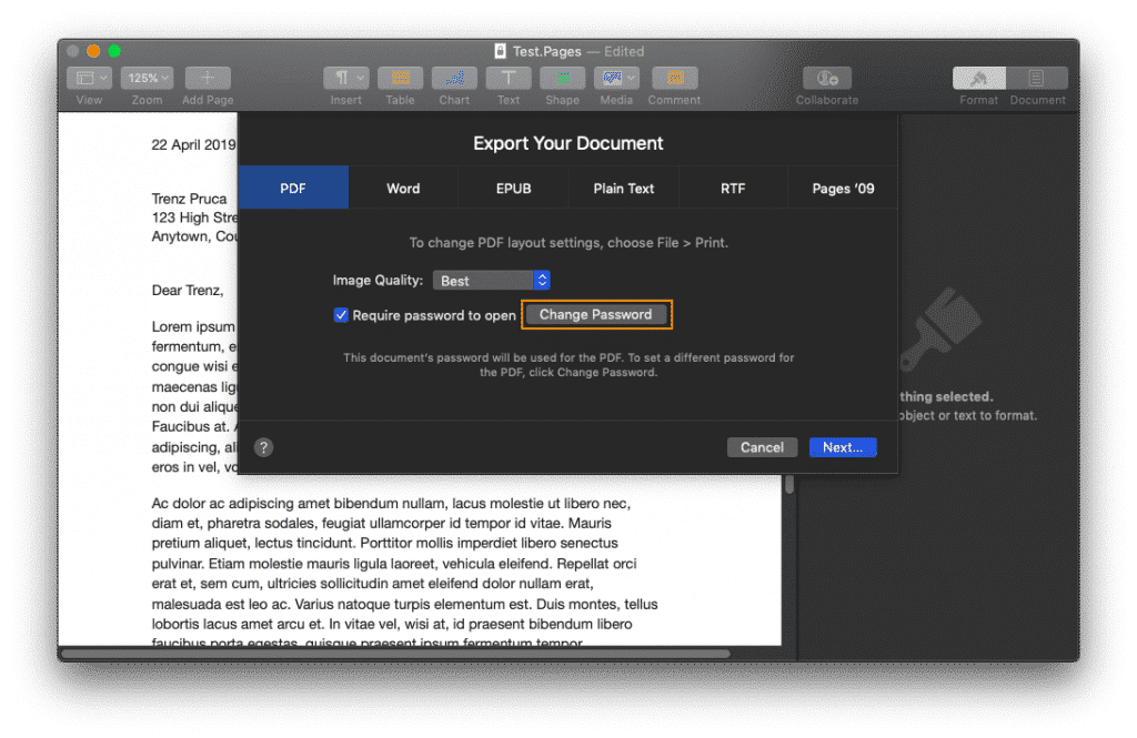 صورة لـ 4 طرق لحماية ملف PDF بكلمة المرور على نظام MacOS | Screenshot-2019-04-22-at-5.39.10-PM-1024x665-min-DzTechs