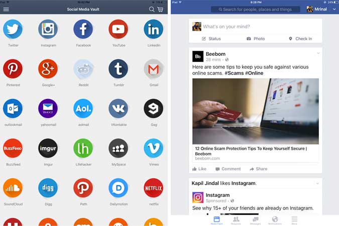 صورة لـ أفضل التطبيقات البديلة لتطبيق Facebook لأجهزة iPhone و iPad | Social-Media-Vault-min-DzTechs
