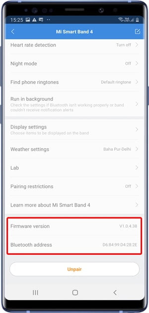 صورة لـ كيف يمكنك استخدام Mi Band 4 للتحكم في كاميرا Android | bluetooth-address-min-DzTechs