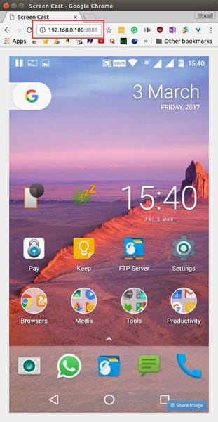 صورة لـ كيفية عرض شاشة Android على جهاز كمبيوتر يعمل بنظام Linux | cast-Android-screen-to-linux-Screen-Cast-app-Chrome-min-DzTechs