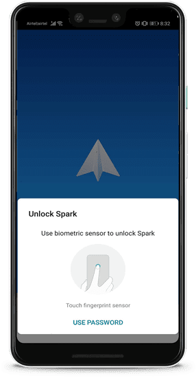 صورة لـ الميزات والنصائح المخفية لـ Spark for Android | fingerprint-unlock-min-DzTechs