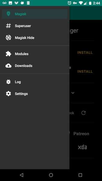 صورة لـ كيفية تثبيت إضافات Android من Magisk Manager | magisk-manager-menu-min-DzTechs