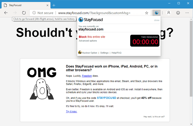 صورة لـ 25+ من أفضل إضافات Microsoft Edge المستوحاة من Chrome | stay-focusd-min-DzTechs