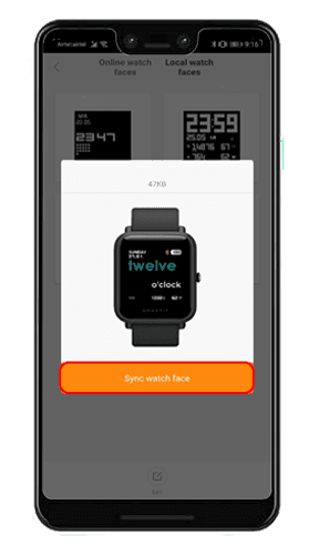صورة لـ كيفية إضافة وجوه ساعة مخصصة على Amazfit Bip | sync-watch-face-min-DzTechs