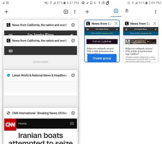 صورة لـ كيفية إنشاء مجموعات من علامات التبويب في Chrome لنظام Android | Flags-Compare-min-DzTechs