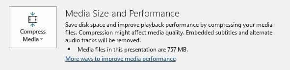 صورة لـ نصائح مفيدة لتقليل حجم ملف عرض PowerPoint التقديمي | Reduce-size-powerpoint-compress-media-files-option-min-DzTechs