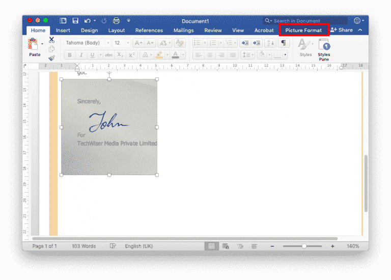 صورة لـ كيف يمكنني إضافة توقيع في مستند Microsoft Word ؟ | Screenshot-2019-07-09-at-7.30.45-PM-768x550-min-DzTechs